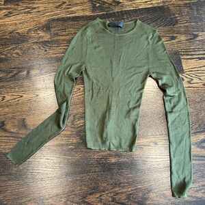 Nili Lotan Silk Olive Green Women's Top